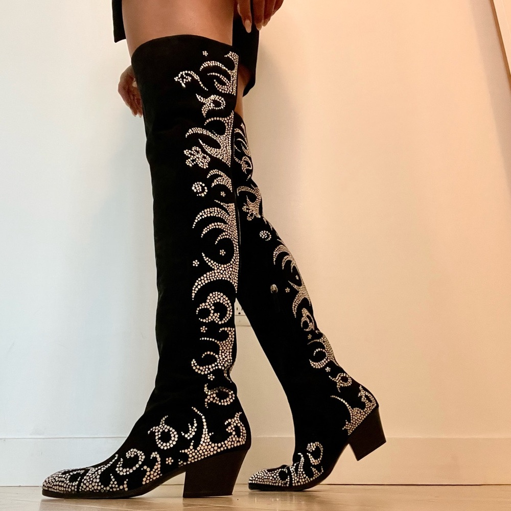 GIUSEPPE ZANOTTI Thigh High Swarovski Boot